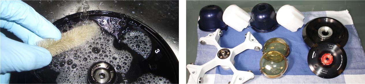  Очистите ротор и его отверстия пластиковой салфеткой